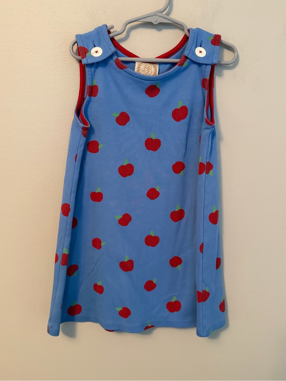 The Beaufort Bonnet Company Blue Apple Print A-Line Dress